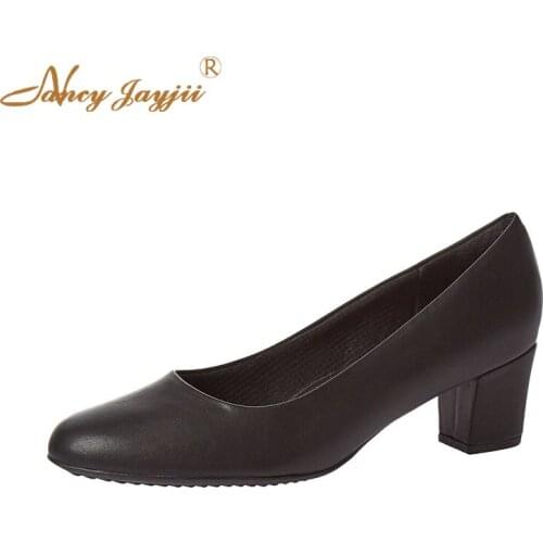 Female Pumps lady shoes Black solid High Square heels Wave Sewing Pointed Toe Slip-On Spring/Autumn Casual Fashion Classics 2021