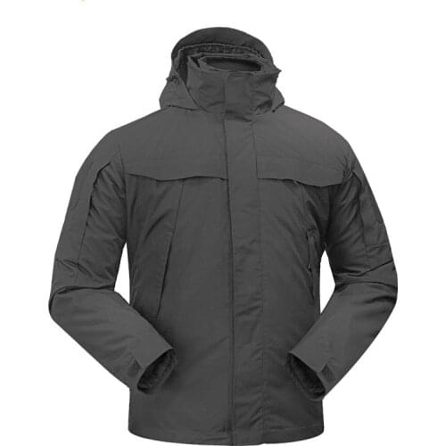 Outdoor waterproof thick warm hooded coat + liner 2 pcs set winter training cycling climbing thermal tactical jacket 3 in 1 tops