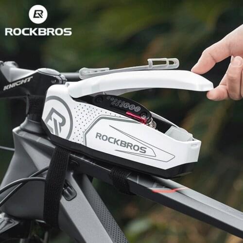 ROCKBROS Bike Bag Front MTB Bag 4-6.5inch Phone Bag Top Tube Pouch PC Hard Shell Bicycle Frame Bag 2021 Pannier Bike Accessories