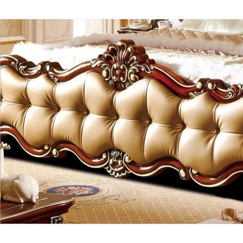 High quality bed Fashion European French Carved bedside 1.8 m bed 4509