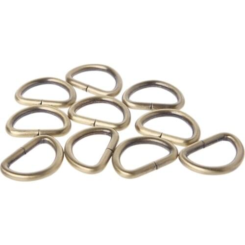 Y166 10pcs 25mm Inner Width Metal Half Round Shaped Non Welded D Ring DIY Accessories