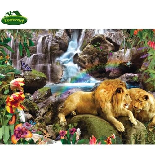 Yumeart Bear Animal Diamond Embroidery Crystal Full Drill Diamond Art Decorative 5D Diamond Painting Cross Stitch Lions on Stone