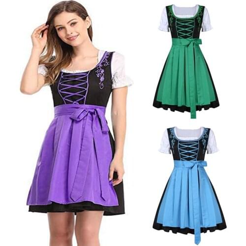 Lady The Munich Oktoberfest Costume Dirndl Blouse Night Club Bar Beer Fest Waiter Cosplay Carnival Halloween Fancy Dress Party