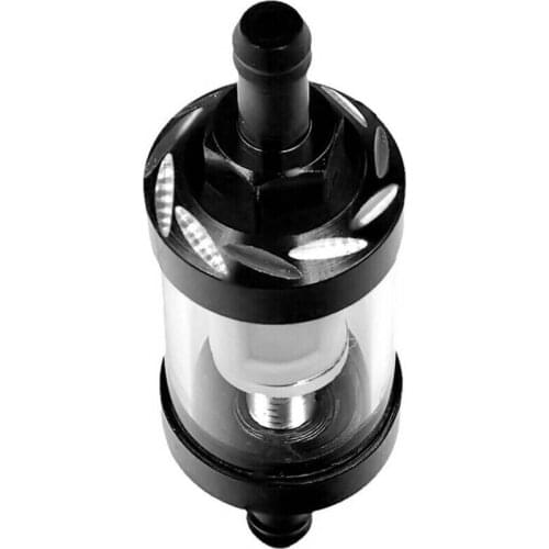 1 Pcs Fuel Filter Aluminum + Plastic Black Inline Gas Motorcycle Universal