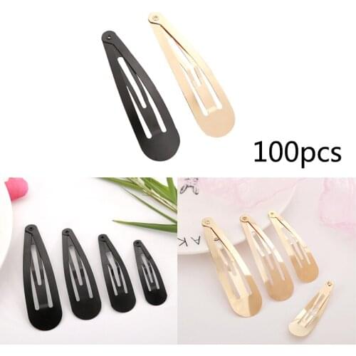 100 Pcs/lot Black Gold Tone Snap Hair Clips 5/6/7/8cm Craft Bow Handmade Diy Hair Accessories For Women Girls Hairgrip Hair Clip