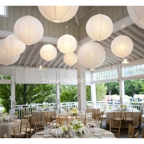 14 '' (35cm) 10Pcs/lot paper lantern Chinese round lamp festival decoration Lampion Wedding Decor glim party scaldfish hangsing
