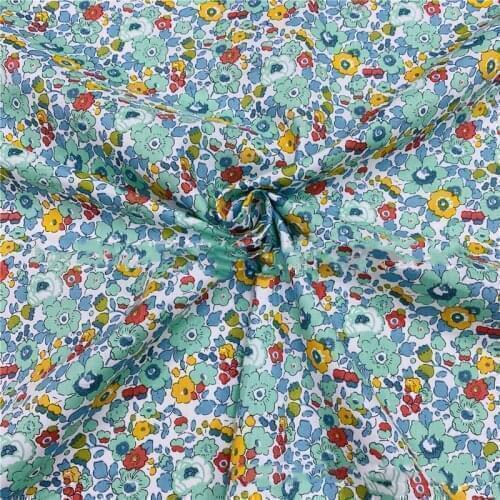 148x50cm 60s Summer Thin Transparent Soft Floral Combed Cotton Fabric Making Dress Garment Material DIY Cloth