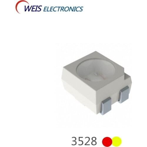 20pcs 3528 bicolor LED Amber red + yellow ( LAY T67B-T2V1-1-1+U2V2-45 ) PLCC-4 , 617nm Amber, 587nm Yellow 50ma Double colors