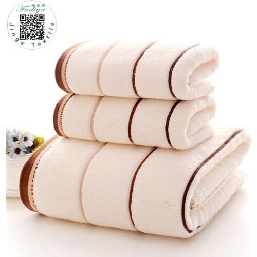 3pcs/set High Quanlity Cotton Towel Set --2pcs 34*74cm Face Towels 1pc 70x140cm Bath Towels Toalhas Solid face care breathable