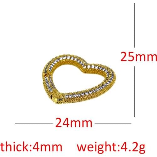 3pcs Gold Copper Geometry Various Shape Pave White Crystal CZ Charm Buckle Pendant For Making DIY Jewelry Necklace Wholesale