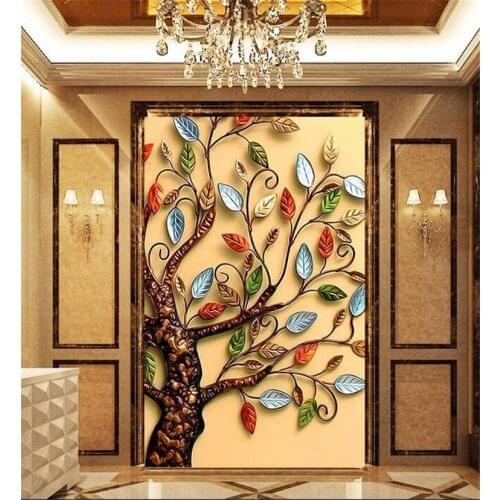 3D photo wallpaper gold rich cash cow walkway oil painting decorative backdrop 3D large wall mural wallpaper Modern painting