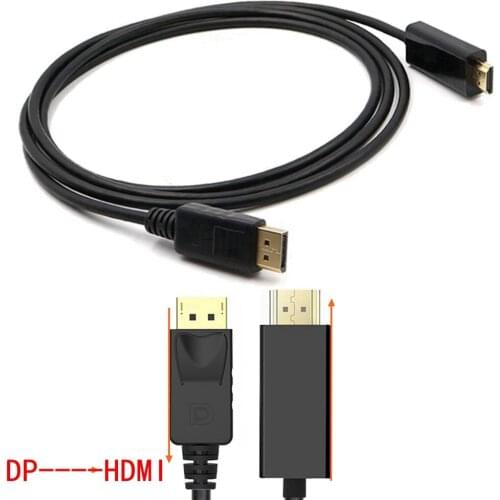 6ft 1.8M Displayport Male DP to HDMI- compatible Male Cable Adapter Converter for PC Laptop HD Projector