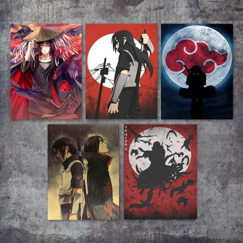 Anime Naruto Vintage Canvas Painting Itachi Ichiha Genjutsu Wall Art Posters and Prints for Living Room Home Decoration Cuadros