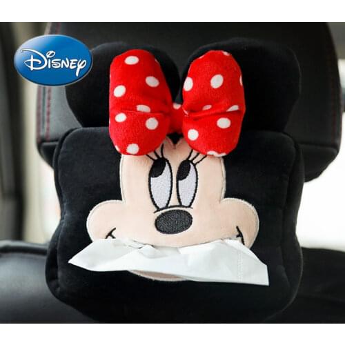 Disney Mickey Mouse Minnie Car Supplies Paper Towel Box Cartoon Cute Plush Chair Back Sun Visor Armrest Box Paper Towel Cover