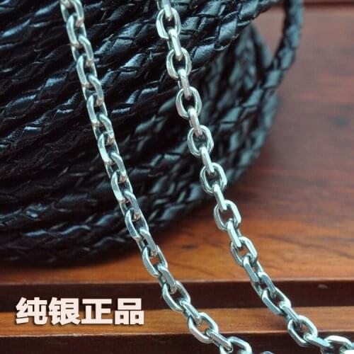 925 Sterling Silver Men And Women Necklace Import Thai Silver Retro Personality Fashion Chain Wild Fashion Silverware