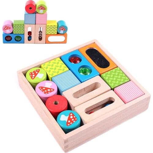 Kids Colorful Blocks Sensory Toys Montessori Color Cognition Stacking Jenga Blocks Games Early Educational Sound Toys For Baby