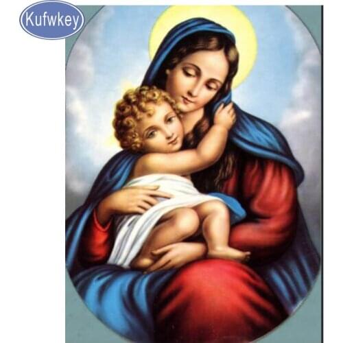 Virgin Mary 5D Diamond Panting Cross Stitch religion icon Picture Rhinestones DIY Embroidery Diamond Mosaic diamond paint