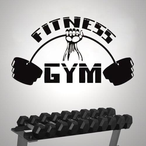 Fitness gym wall sticker vinyl Motivation sports bodybuilding wall decal removable wall art mural HJ1303