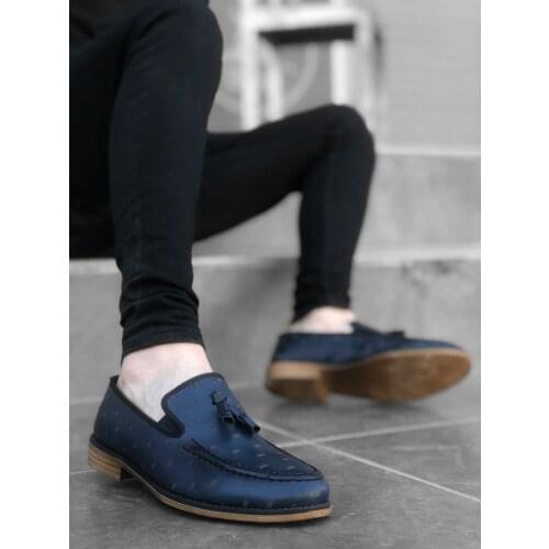 BA0116 BOA Classic Tassels Corcik Navy Blue Men 'S Shoes