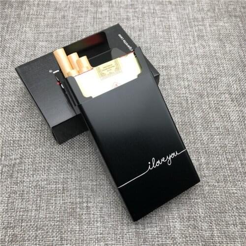 Customizd Ins Style Love You Aluminium Alloy Cigarette Case Boxes Cigarette Box Laser Engraved Forever Diy Your Picture