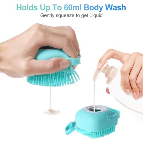 Pet Dog Shampoo Brush 2.7oz/80ml Cat Massage Comb Grooming Scrubber Brush for Bathing Short Hair Soft Silicone Rubber Brushes