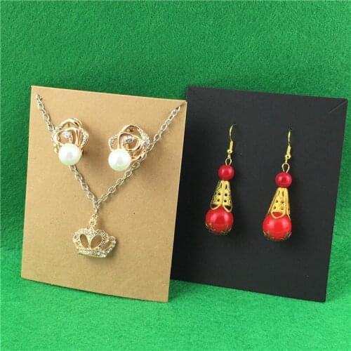 Fashionable Jewelry Display Packing With A Set Of Earring Holes And Necklace Card Slot Square Brown Black 10x8cm 100Pcs/Lot