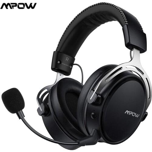 Mpow Air 2.4GHz Wireless Gaming Headset 3D Bass With Microphone 17 Hours Playtime For PC Gamer For PS4/PS5 Computer Headphone
