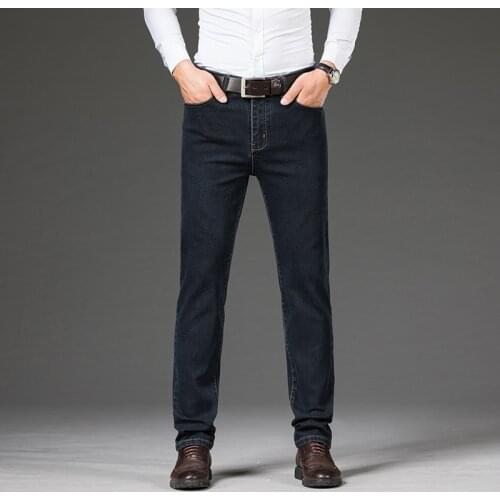 Mens Brand Autumn styles Classic Jeans Elastic Mens Stretch-fit Thin Jeans Business Casual Classic Style