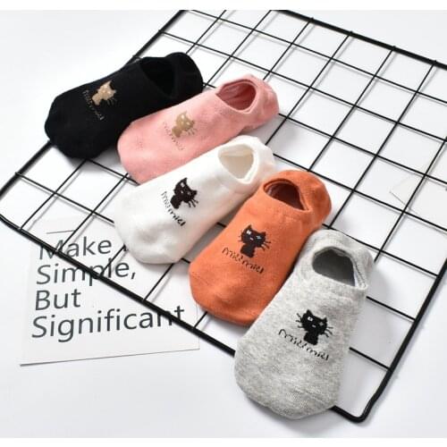 5 Pairs 1 Lot Breathable Women Socks Set Cotton Short Ankle Sock Pack Solid Invisible Non-slip Sock Slippers Low Cut No Show Sox