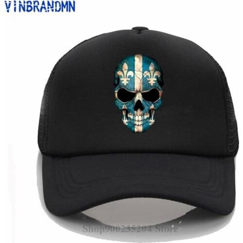 New summer Dark Skull Deejay with Quebec Flag Baseball cap Cool Crazy Suddenly Turn Hostile Opera Artistic Performance Face hats