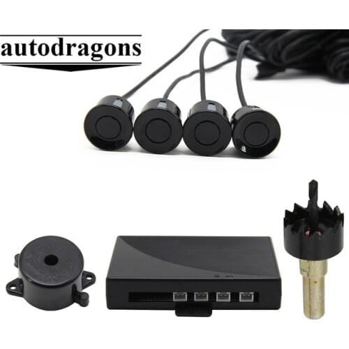 Popular Car Parking Assistance Reversing Kit 4 Sensors Radar Kit Auto Reverse Radar Kit black P3043B