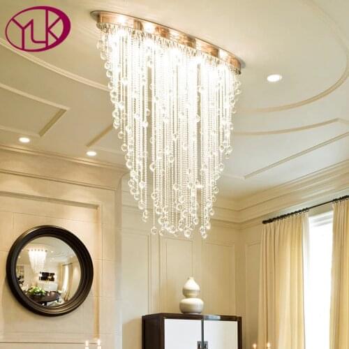 Youlaike Modern Chandelier Lighting Oval Design Dining Living Room Crystal Light Luxury Flush Mount LED Cristal Lustre