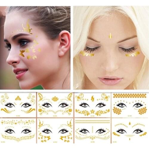 Wedding Decoration Gold Temporary Face Tattoo Sticker Bachelorette Party Decor Bridal Shower Bride To Be Team Bride Party Favors