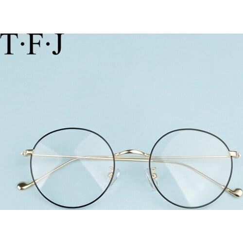TFJ New Retro Vintage Women Eyeglasses Frames Men Optical Glasses Frame Reading Clear Glasses Prescription Eyewear Lenses WB35