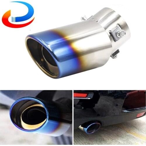 Universal Car Exhaust Muffler Tip Pipe Silver Car Accessories Stainless Muffler Exhaust Tip Steel Pipe Chrome Tail