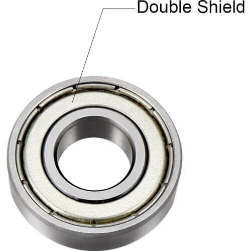 Uxcell Deep Groove Ball Bearing 6003ZZ Double Shield, 17mm x 35mm x 10mm Chrome Steel Bearings, 5pcs