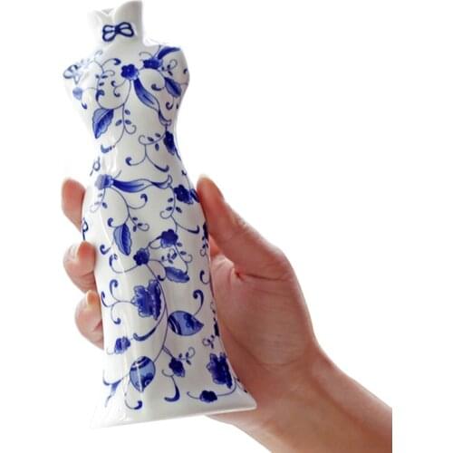YeFine Traditional Chinese Porcelain Vases Flower Receptacle Home Decoration Antique Blue And White Ceramic Flower Vase