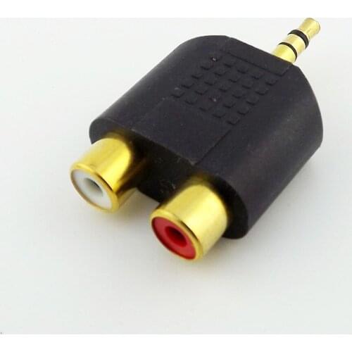 1pcs 3.5mm Male Stereo to Dual 2x RCA Female Y Splitter Audio Adapter Converter Gold
