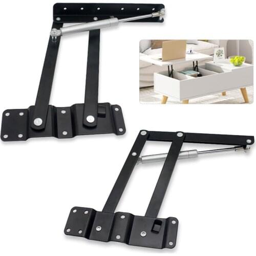 2pcs Black Folding Spring Table Hinge Furniture Lifting Roof Mechanism Hinge Hardware Lifting Frame Coffee Computer Table Frame