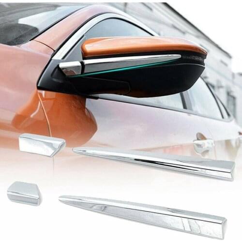 4Pcs Chrome Side Door Rear View Mirror Pillar Trim Cover Anti-Rub Strips Stickers for Honda Civic 2018 2019 2020
