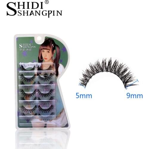 7 pairs Natural Eyelashes Cross Soft Fake Lashes Makeup Wispy False Eye Lashes Eyelash Extension Kits for Maquiagem