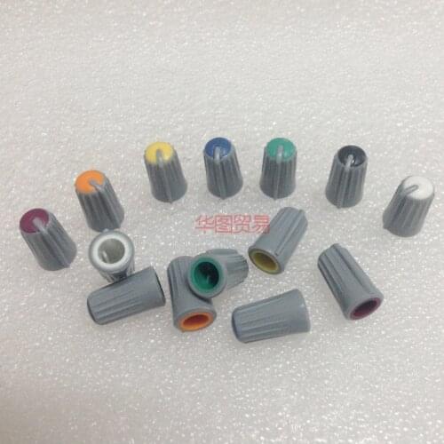 7pcs for MACKIE 1604-VLZ3 1402-VLZ3 Mixer Potentiometer Knob / Axle shaft half-axis Rotary Potentiometer fader knobs caps
