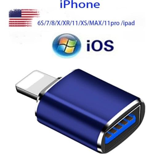 Lightning Apple adapter usb pen drive adapter is suitable for pendrive Apple mobile phone /6S/7/8/X/XR/11/XS/MAX/11pro/ipad