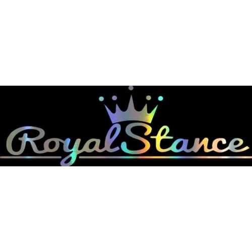 Car Sticker 12*37.3CM Letter Print Royal Stance Decal Reflective Laser 3D Car Stickers Vinyl Car Styling Black Silver