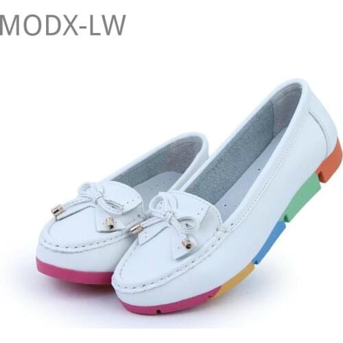 2021 new Camouflage Sole Womens Flats Genuine Leather Slip-On Ballet Ladies Soft Moccasins Single Shoes Female Casual Shoes