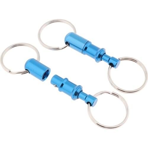 Keyring with Two Heavy Duty Split Rings Key Accessories 2Pcs/pack Quick Release Keychain Pull-Apart Removable