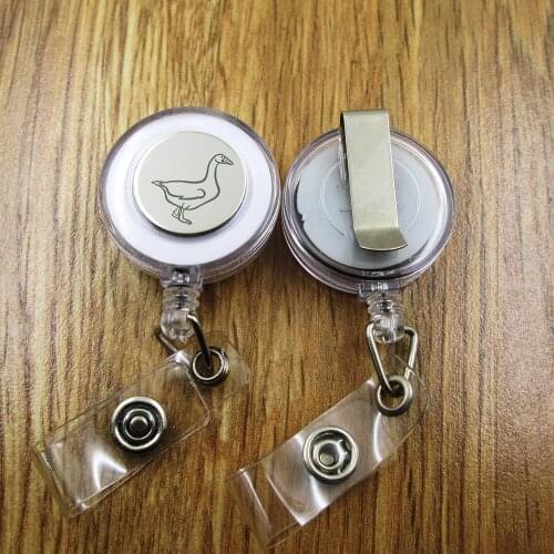 Goose ID Badge Reel gift for him/her friend family retractable recoil id badge holder work fun