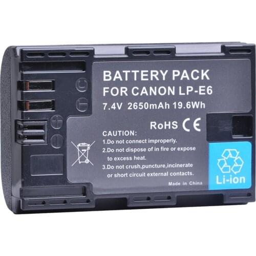LP E6 LPE6 LP-E6 E6N Battery 2650mAh for Canon EOS 5DS R Mark II 2 III 3 5D Mark II III IV 6D 60D 60Da 7D 7DII 70D 80D Camera