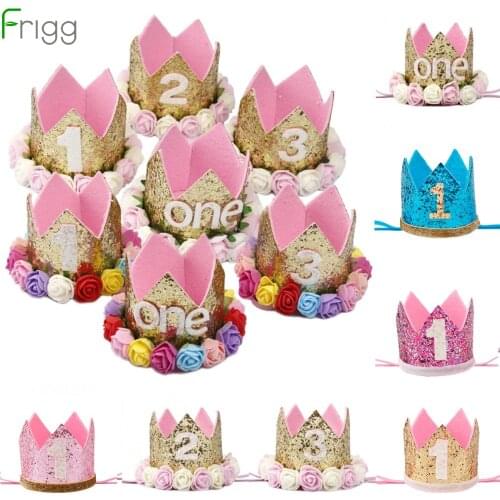 Frigg Gold Silver First Birthday Girl Party Crown Pink 1st Birthday 1 Year Birthday Decorations Birthday Party Decor Baby Shower