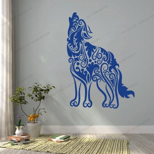 Animal Wolf Art Wall Sticker Predator Wall Decor Tribal Vinyl Art Removeable Decoration Modern Mural Poster CX1107